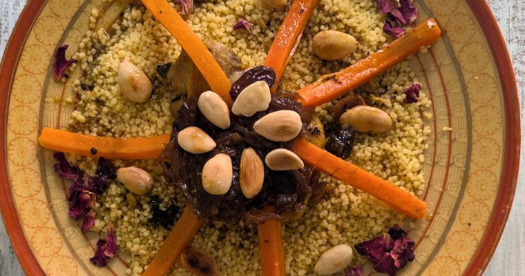 Cuscus  ( con salsa de cebolla caramelizada)