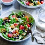 ensalada de sandía y gambones