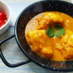 Receta de pescado en salsa de almendras y pimiento rojo