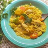 pollo con arroz y curry