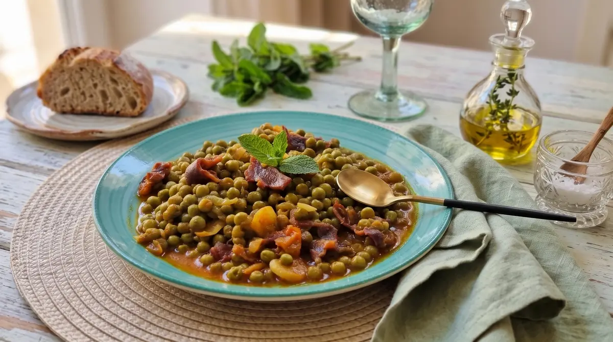 guisantes en salsa al estilo divina vinagreta