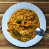 arroz meloso con gambas y chocos