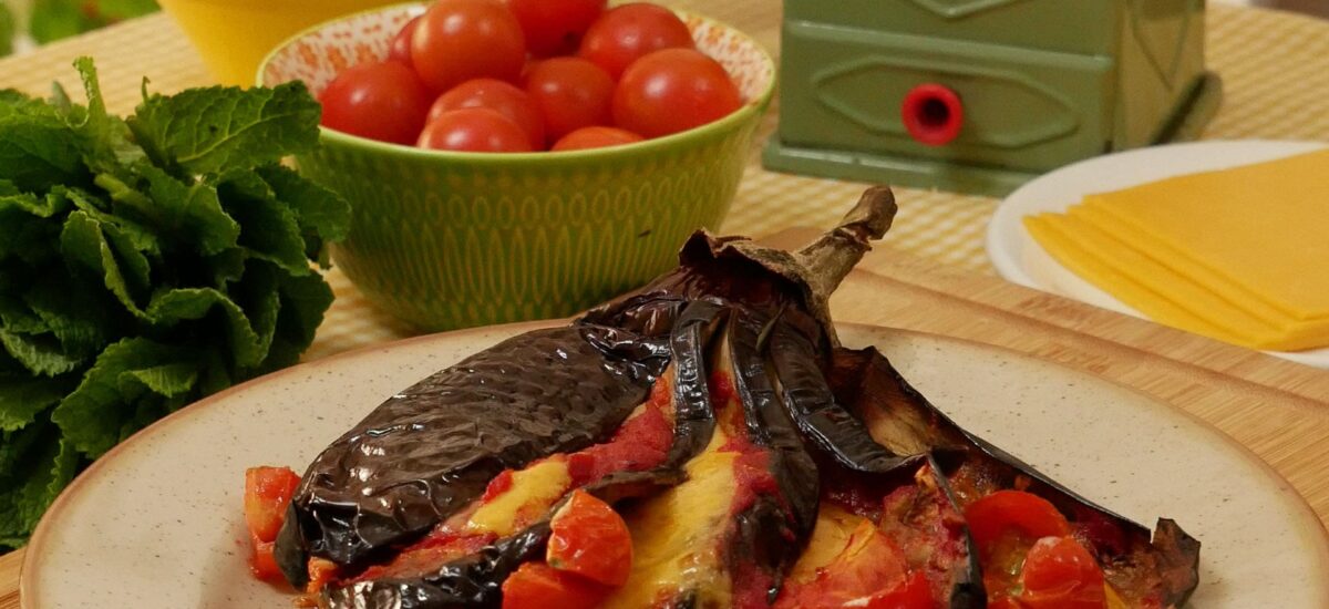 Berenjena en airfryer (abanico)