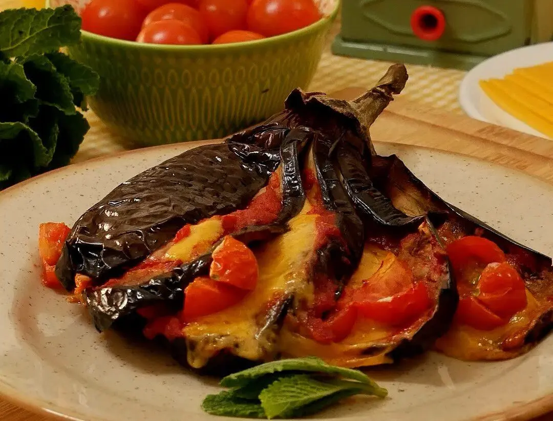 Berenjena en airfryer (abanico)