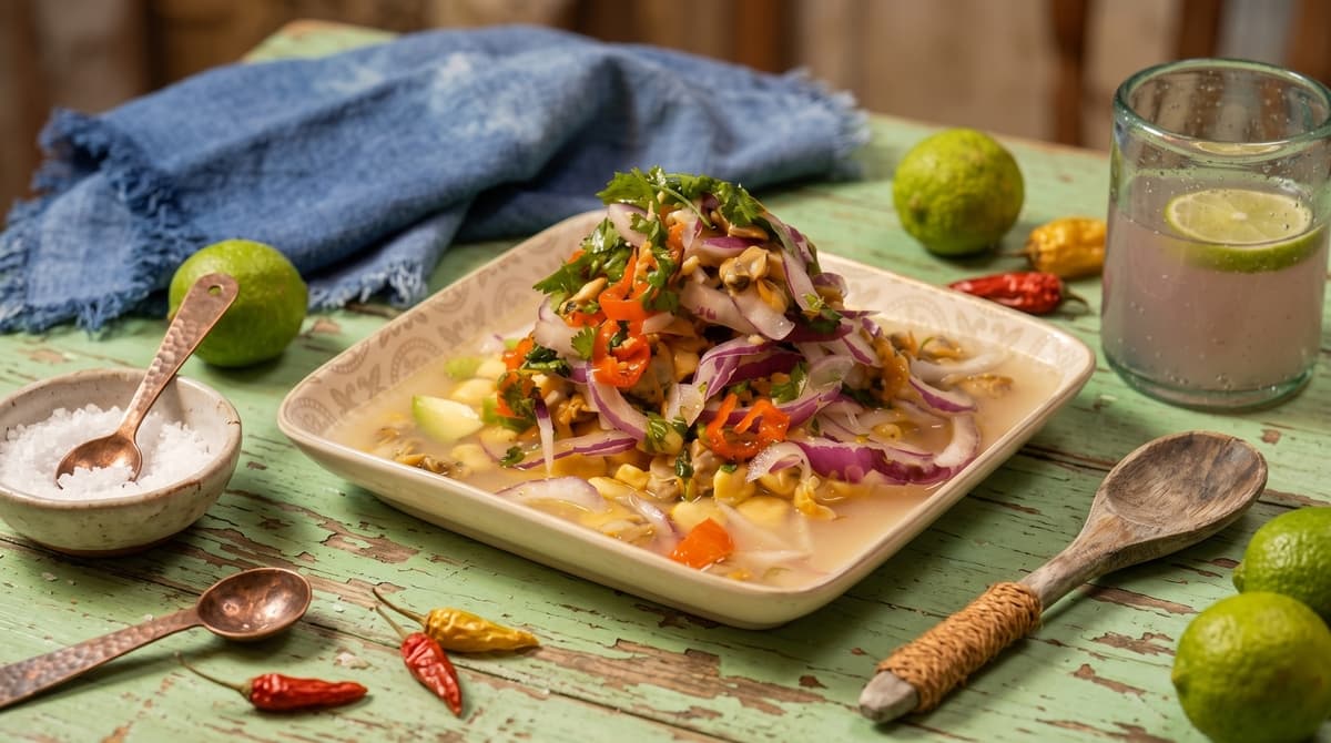 Ceviche receta (con berberechos de lata)
