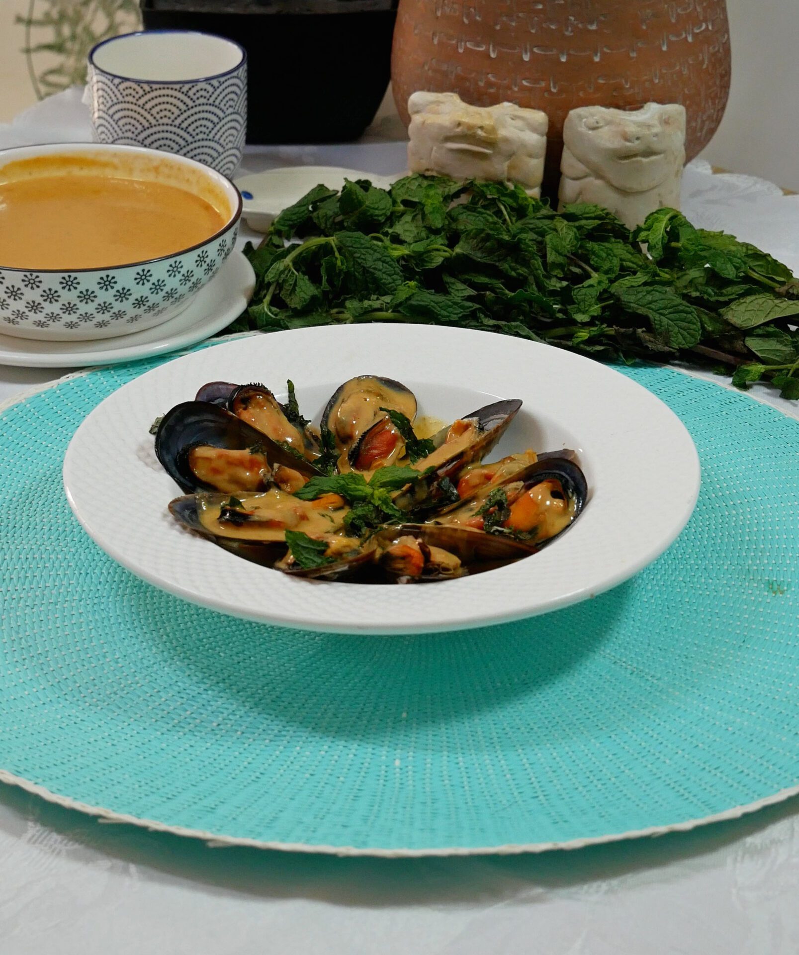 Mejillones en salsa picante tailandesa
