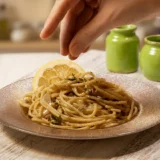 plato de pasta con anchoas