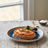 tosta de pan con paté de mejillones