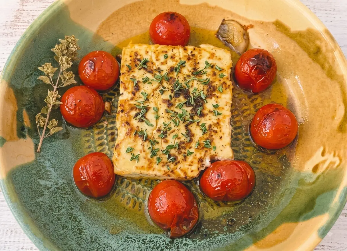 Queso al horno al estilo griego
