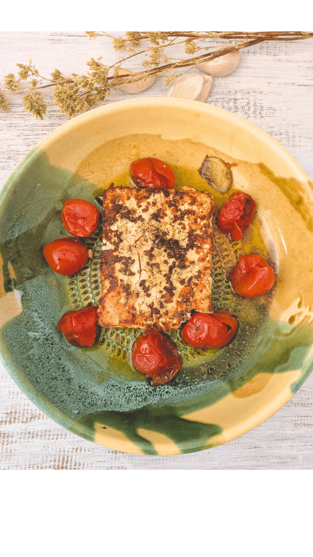 Queso al horno al estilo griego